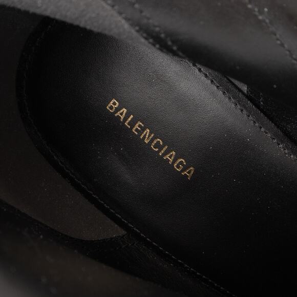 940$ BALENCIAGA Denim Ankle Hidden Side Zip Block Heel Boots Grey 37 / US 7 - Picture 13 of 14